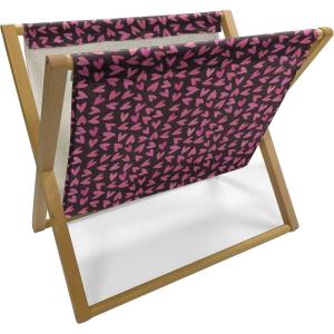 Ambesonne Heart Magazine and Book Holder, Illustration of Grungy Sketch Look Love Repetitive Romantic Valentines Day, Floor Rack Decor for Interior of Home & Office, 22″ x 19″, Pink and Dark Maroon(Pink and Dark Maroon)