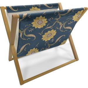 Ambesonne Heart Magazine and Book Holder, Illustration of Grungy Sketch Look Love Repetitive Romantic Valentines Day, Floor Rack Decor for Interior of Home & Office, 22″ x 19″, Pink and Dark Maroon(Dark Sky Blue Mustard)