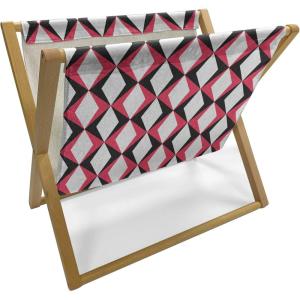 Ambesonne Heart Magazine and Book Holder, Illustration of Grungy Sketch Look Love Repetitive Romantic Valentines Day, Floor Rack Decor for Interior of Home & Office, 22″ x 19″, Pink and Dark Maroon(Dark Coral Charcoal Grey)