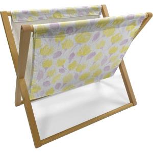 Ambesonne Hearts Magazine and Book Holder, Colorful Graphic Tile Pattern with Hearts in Drop Shapes Valentines Day, Floor Rack Decor for Interior of Home & Office, 22″ x 19″, Pink Red Orange(Yellow Lilac White)