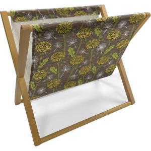 Ambesonne Hearts Magazine and Book Holder, Pastel Heart Shaped Spots Valentine Gift Wrapping Pattern Dotty, Floor Rack Decor for Interior of Home & Office, 22″ x 19″, Dark Pink and Coral(Lime Green Umber Mustard)