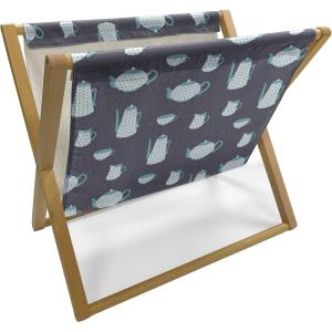 Ambesonne Hearts Magazine and Book Holder, Pastel Heart Shaped Spots Valentine Gift Wrapping Pattern Dotty, Floor Rack Decor for Interior of Home & Office, 22″ x 19″, Dark Pink and Coral(Purple Grey Sky Blue)