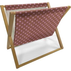 Ambesonne Hearts Magazine and Book Holder, Pastel Heart Shaped Spots Valentine Gift Wrapping Pattern Dotty, Floor Rack Decor for Interior of Home & Office, 22″ x 19″, Dark Pink and Coral(Redwood Fuchsia)