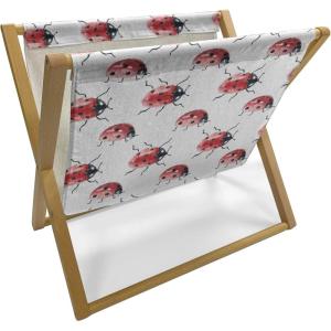 Ambesonne I Love You Magazine and Book Holder, Hand Writing with Infinity Romantic Red Hearts Valentines Day Theme, Floor Rack Decor for Interior of Home & Office, 22″ x 19″, Red Black White(Vermilion Black White)