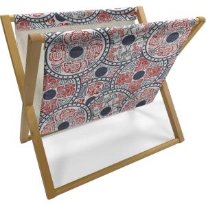 Ambesonne I Love You Magazine and Book Holder, Hand Writing with Infinity Romantic Red Hearts Valentines Day Theme, Floor Rack Decor for Interior of Home & Office, 22″ x 19″, Red Black White(Vermilion Dark Blue)