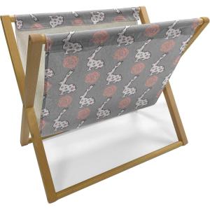 Ambesonne I Love You Magazine and Book Holder, Hand Writing with Infinity Romantic Red Hearts Valentines Day Theme, Floor Rack Decor for Interior of Home & Office, 22″ x 19″, Red Black White(Pale Pink Pale Grey)