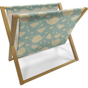 Ambesonne Orange Magazine and Book Holder, Romantic Valentines Day Bridal Theme Hearts with Swirl Branches Image, Floor Rack Decor for Interior of Home & Office, 22″ x 19″, Dark Brown Vermilion(Pale Yellow Turquoise)