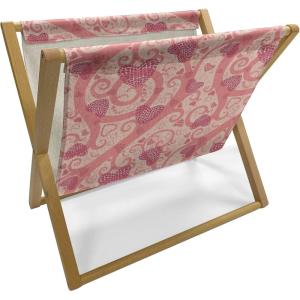 Ambesonne Romantic Magazine and Book Holder, Flowers Hearts Valentines Celebration Birthday Lovers Twiggy Branches, Floor Rack Decor for Interior of Home & Office, 22″ x 19″, Coral Pale Peach Pink(Coral Pale Peach Pink)