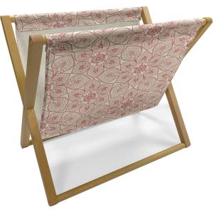 Ambesonne Romantic Magazine and Book Holder, Flowers Hearts Valentines Celebration Birthday Lovers Twiggy Branches, Floor Rack Decor for Interior of Home & Office, 22″ x 19″, Coral Pale Peach Pink(Red and Cream)
