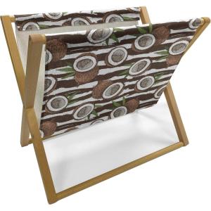Ambesonne Romantic Magazine and Book Holder, Flowers Hearts Valentines Celebration Birthday Lovers Twiggy Branches, Floor Rack Decor for Interior of Home & Office, 22″ x 19″, Coral Pale Peach Pink(Dark Brown Green White)