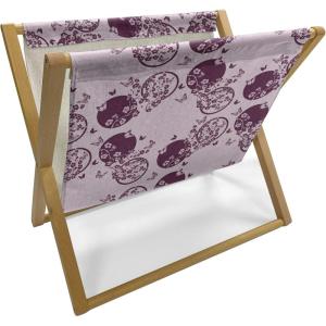 Ambesonne Romantic Magazine and Book Holder, Flowers Hearts Valentines Celebration Birthday Lovers Twiggy Branches, Floor Rack Decor for Interior of Home & Office, 22″ x 19″, Coral Pale Peach Pink(Pale Pink Plum)