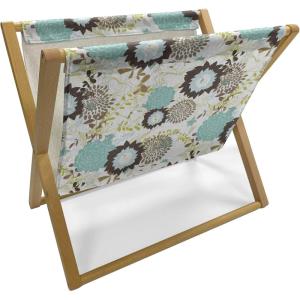 Ambesonne Rose Magazine and Book Holder, Valentine’s Day Retro Style Petals with Leaves Ornamental Growth Pattern, Floor Rack Decor for Interior of Home & Office, 22″ x 19″, Ruby Hunter Green Black(Seafoam Brown Green)
