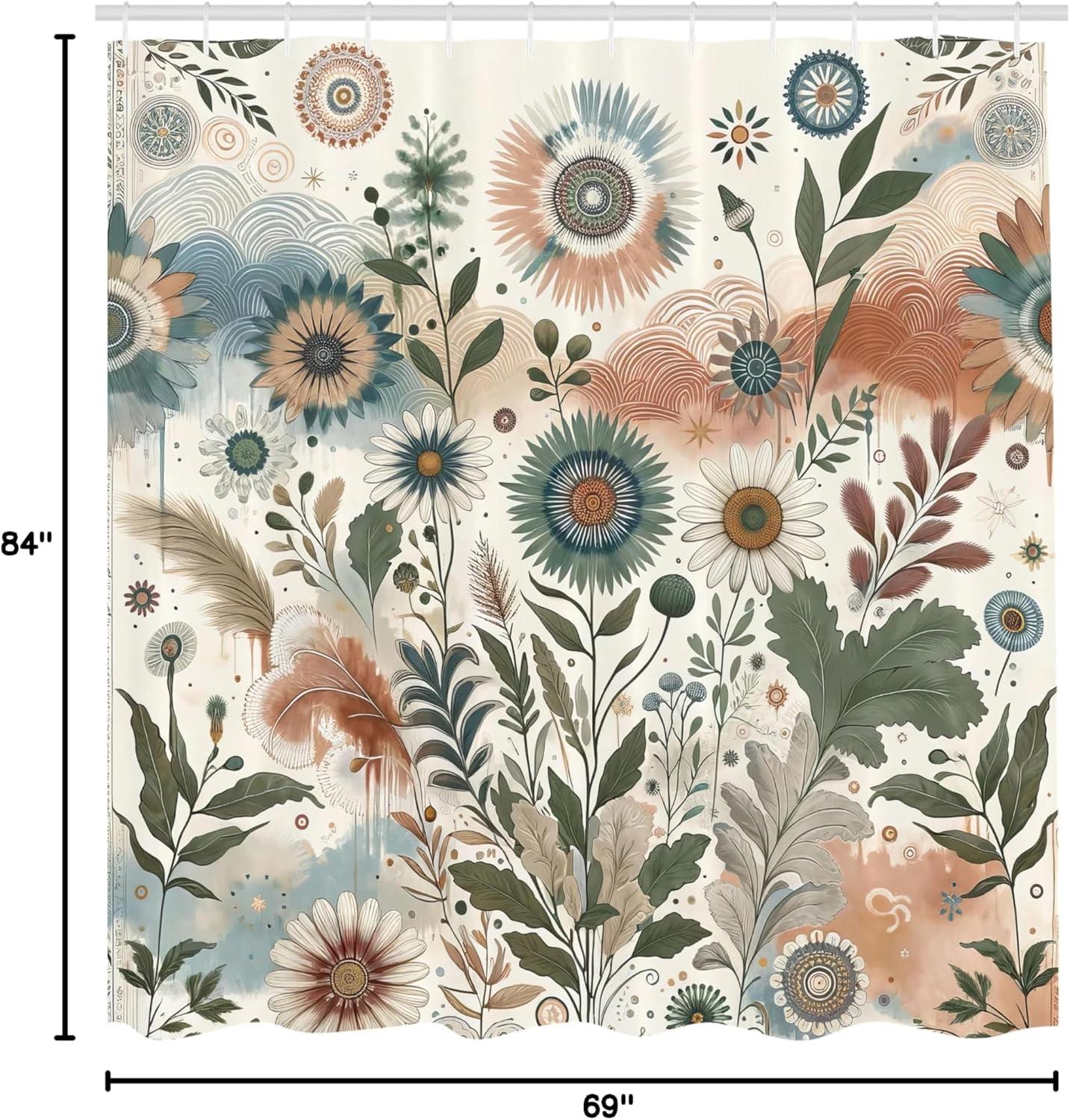 imageAmbesonne Blue Shower Curtain Floral Eucalyptus Branches Romantic Botanical Weeping Flowers in Cold Tones Cloth Fabric Bathroom Decor Set with Hooks 69 W x 75 L Laurel Green Sea BluePale Rose Slate Blue