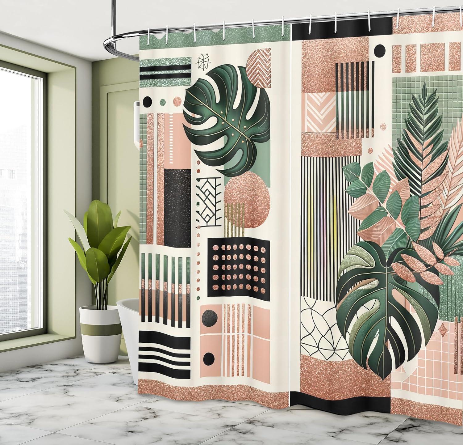 imageAmbesonne Blue Shower Curtain Floral Eucalyptus Branches Romantic Botanical Weeping Flowers in Cold Tones Cloth Fabric Bathroom Decor Set with Hooks 69 W x 75 L Laurel Green Sea BlueEvergreen Pale Rust Brown