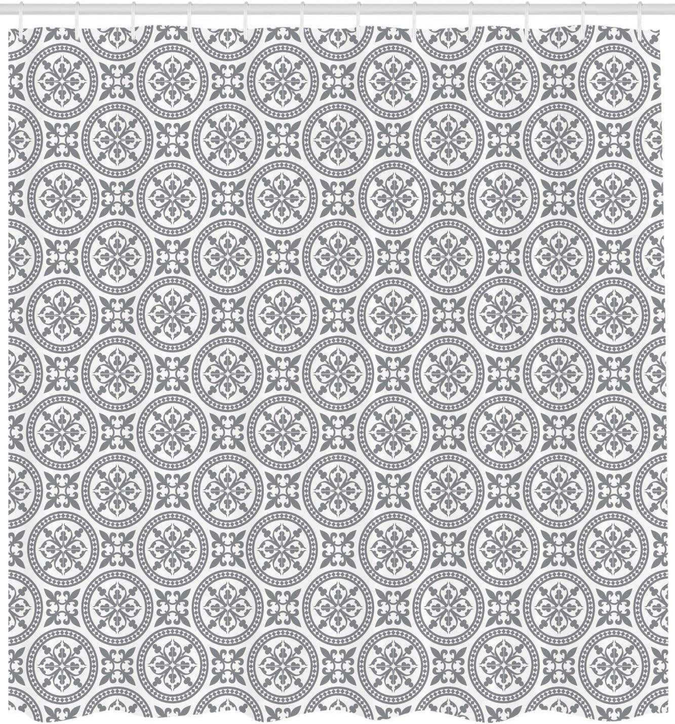 imageAmbesonne Blue Shower Curtain Floral Eucalyptus Branches Romantic Botanical Weeping Flowers in Cold Tones Cloth Fabric Bathroom Decor Set with Hooks 69 W x 75 L Laurel Green Sea BlueGrey White