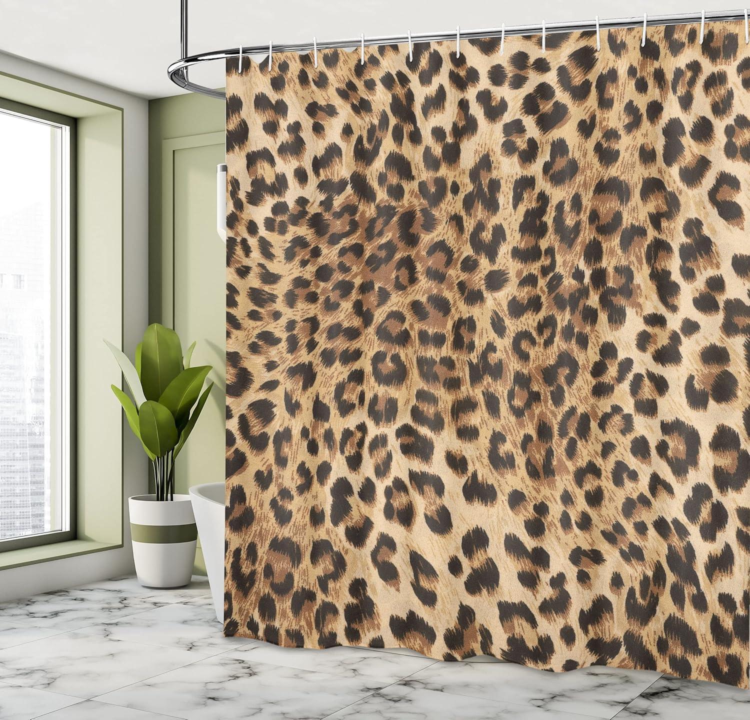 imageAmbesonne Blue Shower Curtain Floral Eucalyptus Branches Romantic Botanical Weeping Flowers in Cold Tones Cloth Fabric Bathroom Decor Set with Hooks 69 W x 75 L Laurel Green Sea BlueBrown Beige