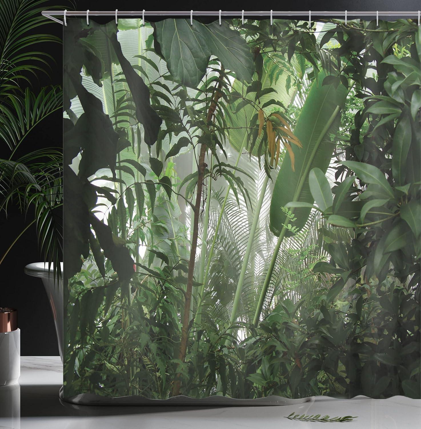 imageAmbesonne Blue Shower Curtain Floral Eucalyptus Branches Romantic Botanical Weeping Flowers in Cold Tones Cloth Fabric Bathroom Decor Set with Hooks 69 W x 75 L Laurel Green Sea BlueForest Green