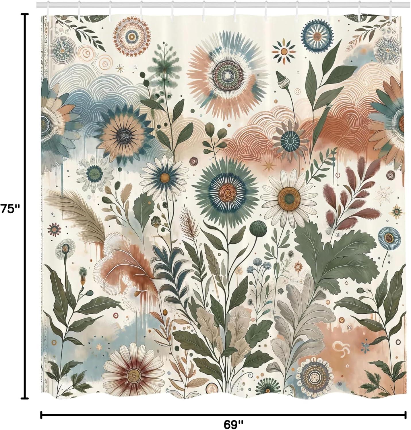imageAmbesonne Blue Shower Curtain Floral Eucalyptus Branches Romantic Botanical Weeping Flowers in Cold Tones Cloth Fabric Bathroom Decor Set with Hooks 69 W x 75 L Laurel Green Sea BluePale Rose Slate Blue