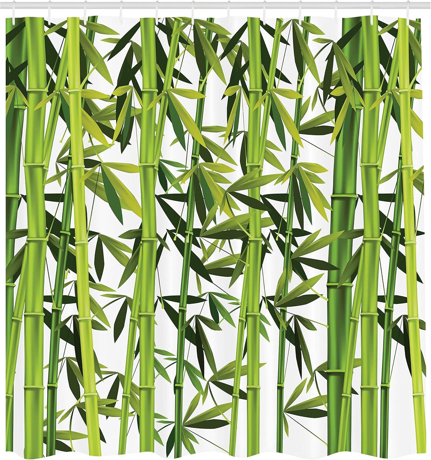 imageAmbesonne Blue Shower Curtain Floral Eucalyptus Branches Romantic Botanical Weeping Flowers in Cold Tones Cloth Fabric Bathroom Decor Set with Hooks 69 W x 75 L Laurel Green Sea BlueWhite and Green