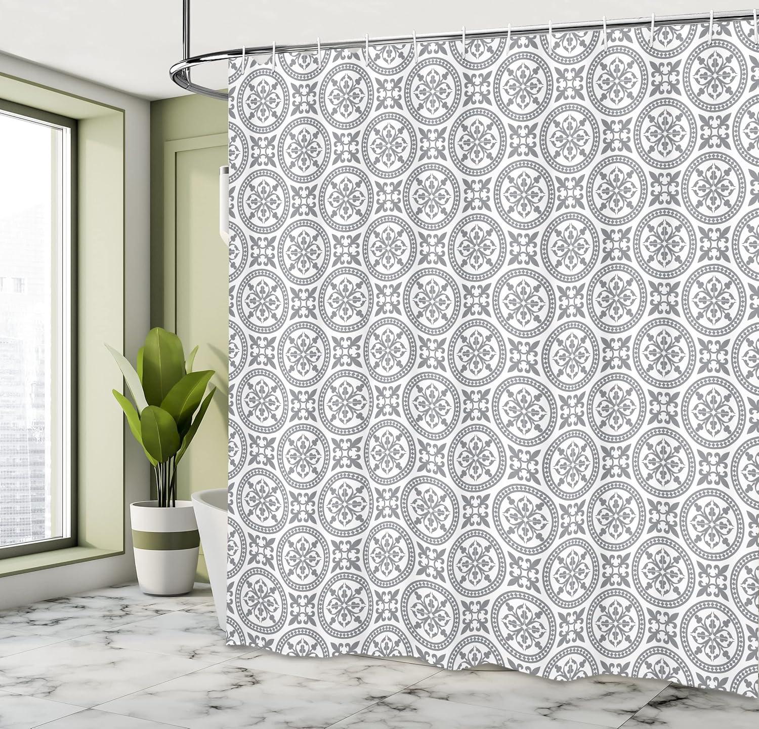 imageAmbesonne Blue Shower Curtain Floral Eucalyptus Branches Romantic Botanical Weeping Flowers in Cold Tones Cloth Fabric Bathroom Decor Set with Hooks 69 W x 75 L Laurel Green Sea BlueGrey White