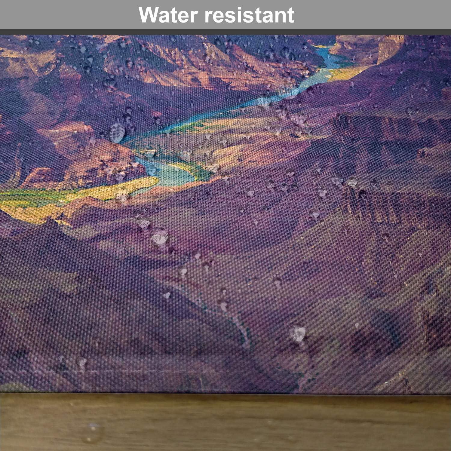 imageAmbesonne Canyon Place Mats Set of 4 Aerial View of Epic Grand Canyon Activity of River Stream Over Rock Plateau Print Washable Fabric Placemats for Dining Table Standard Size Blue Tan