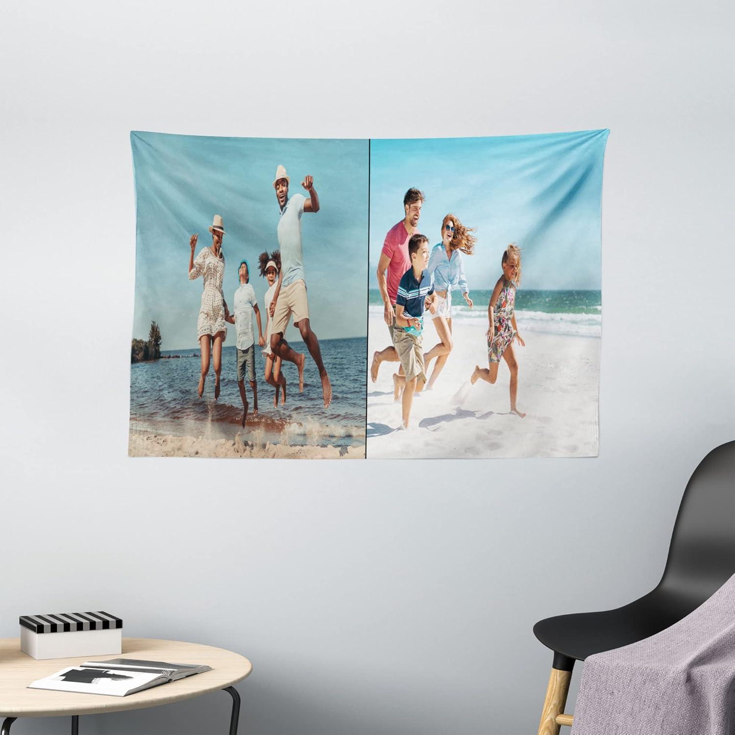 imageAmbesonne Customizable Tapestry with Photos Wide Wall Hanging for Bedroom Living Room Dorm Personalized Dcor Accent Piece for All Seasons Christmas amp Valentines Day Custom Gift 3 Photos 60 X 402 Photos