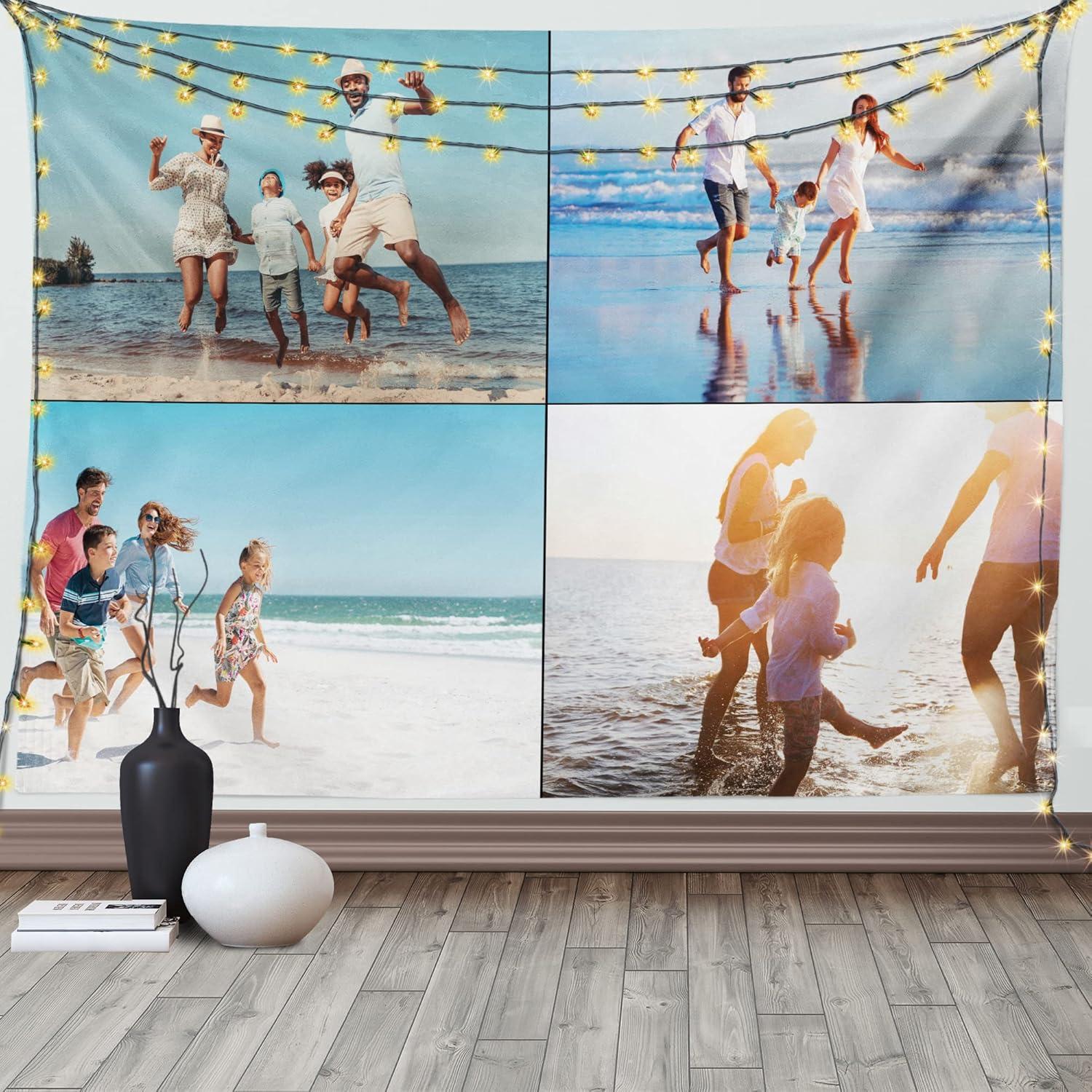imageAmbesonne Customizable Tapestry with Photos Wide Wall Hanging for Bedroom Living Room Dorm Personalized Dcor Accent Piece for All Seasons Christmas amp Valentines Day Custom Gift 3 Photos 60 X 401 Photo