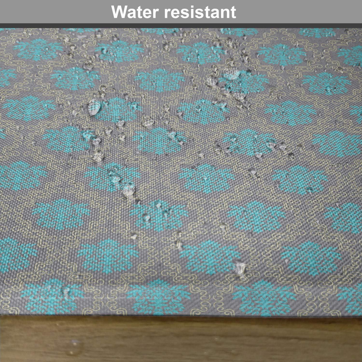 imageAmbesonne Damask Place Mats Set of 4 Venetian Style Damask Swirled Lines and Blossoms Italian Flourish Washable Fabric Placemats for Dining Table Standard Size Cocoa Sky Blue YellowCocoa Sky Blue Yellow