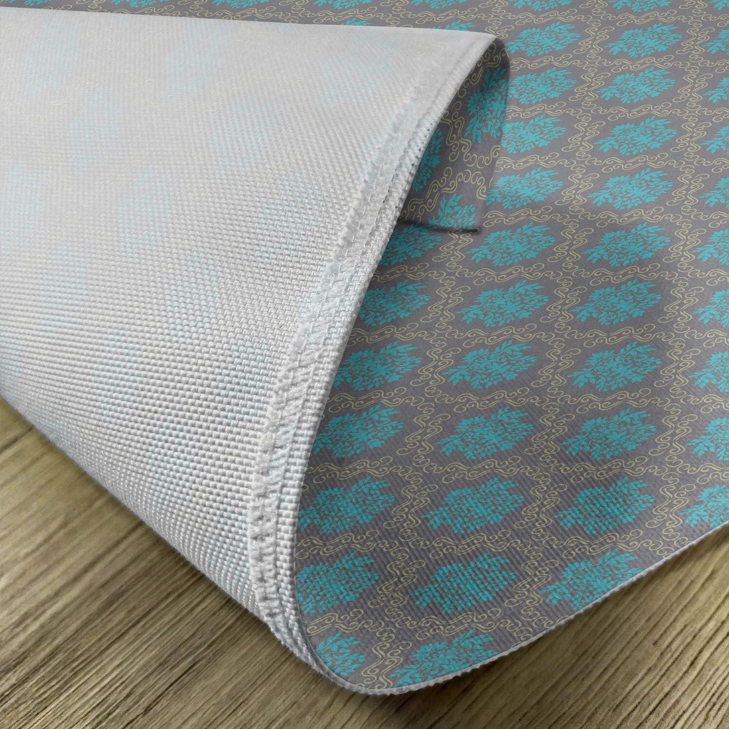 imageAmbesonne Damask Place Mats Set of 4 Venetian Style Damask Swirled Lines and Blossoms Italian Flourish Washable Fabric Placemats for Dining Table Standard Size Cocoa Sky Blue YellowCocoa Sky Blue Yellow