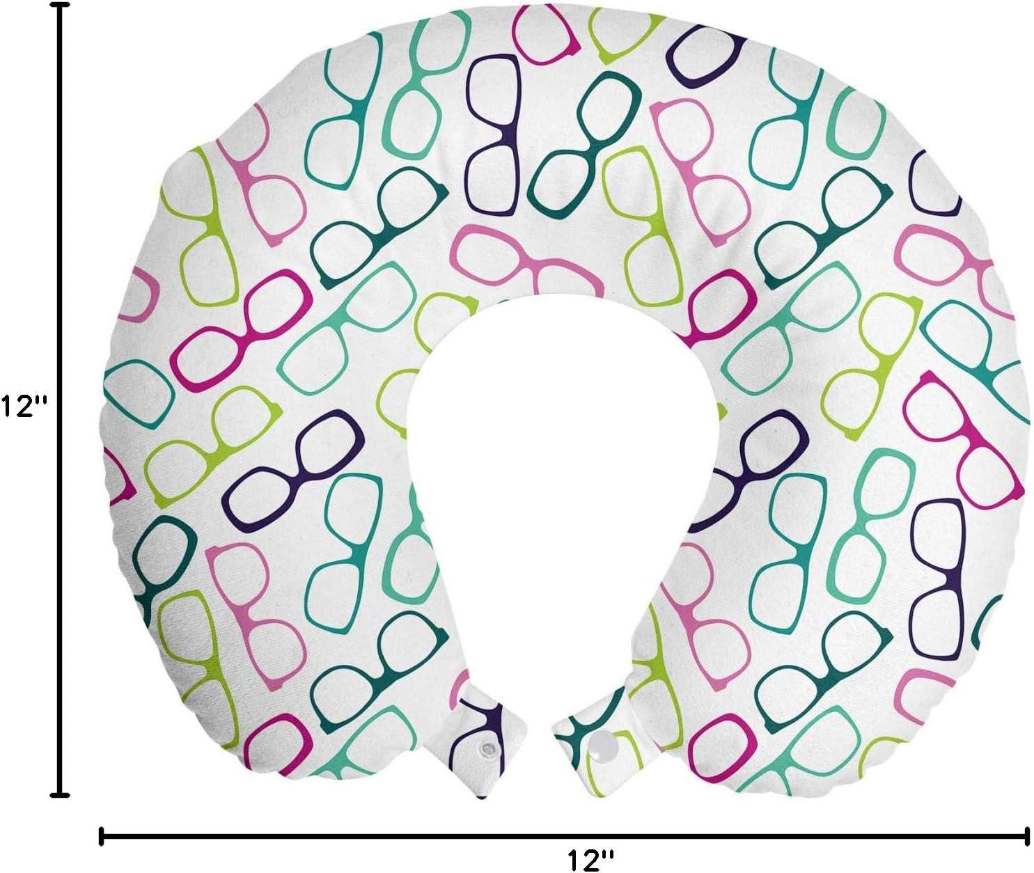 imageAmbesonne Eiffel Travel Pillow Neck Rest Romantic Valentines Day Eiffel Tower City of Love Doodle Style Heart Shapes Memory Foam Traveling Accessory for Airplane and Car 12 Maroon WhitePink Teal