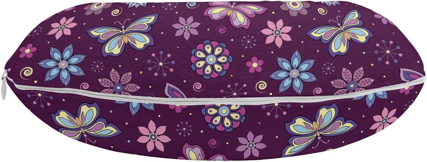 imageAmbesonne Eiffel Travel Pillow Neck Rest Romantic Valentines Day Eiffel Tower City of Love Doodle Style Heart Shapes Memory Foam Traveling Accessory for Airplane and Car 12 Maroon WhitePurple