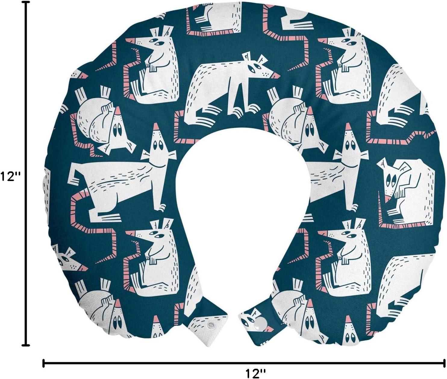 imageAmbesonne Eiffel Travel Pillow Neck Rest Romantic Valentines Day Eiffel Tower City of Love Doodle Style Heart Shapes Memory Foam Traveling Accessory for Airplane and Car 12 Maroon WhiteDark Teal Pastel Pink