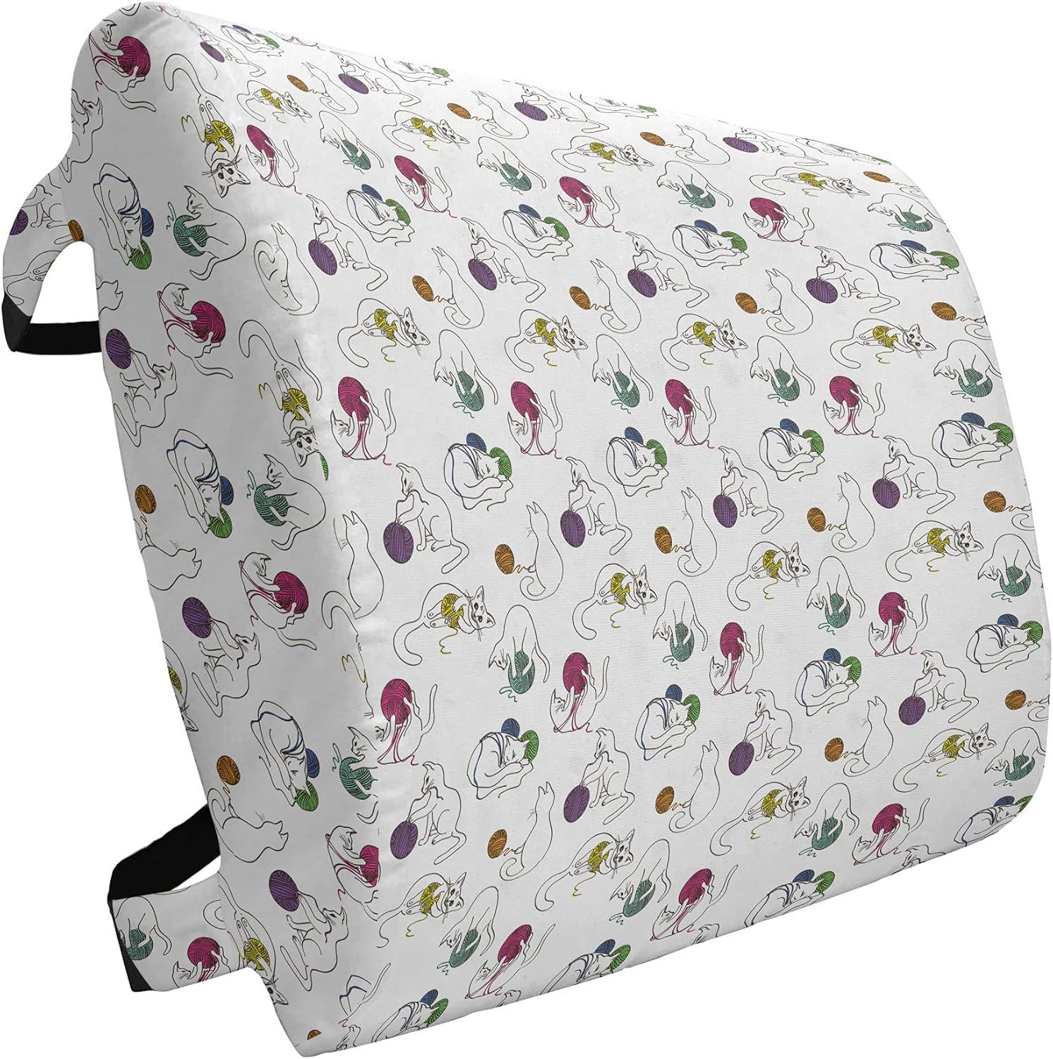 imageAmbesonne Eiffel Travel Pillow Neck Rest Romantic Valentines Day Eiffel Tower City of Love Doodle Style Heart Shapes Memory Foam Traveling Accessory for Airplane and Car 12 Maroon WhiteYellow Purple