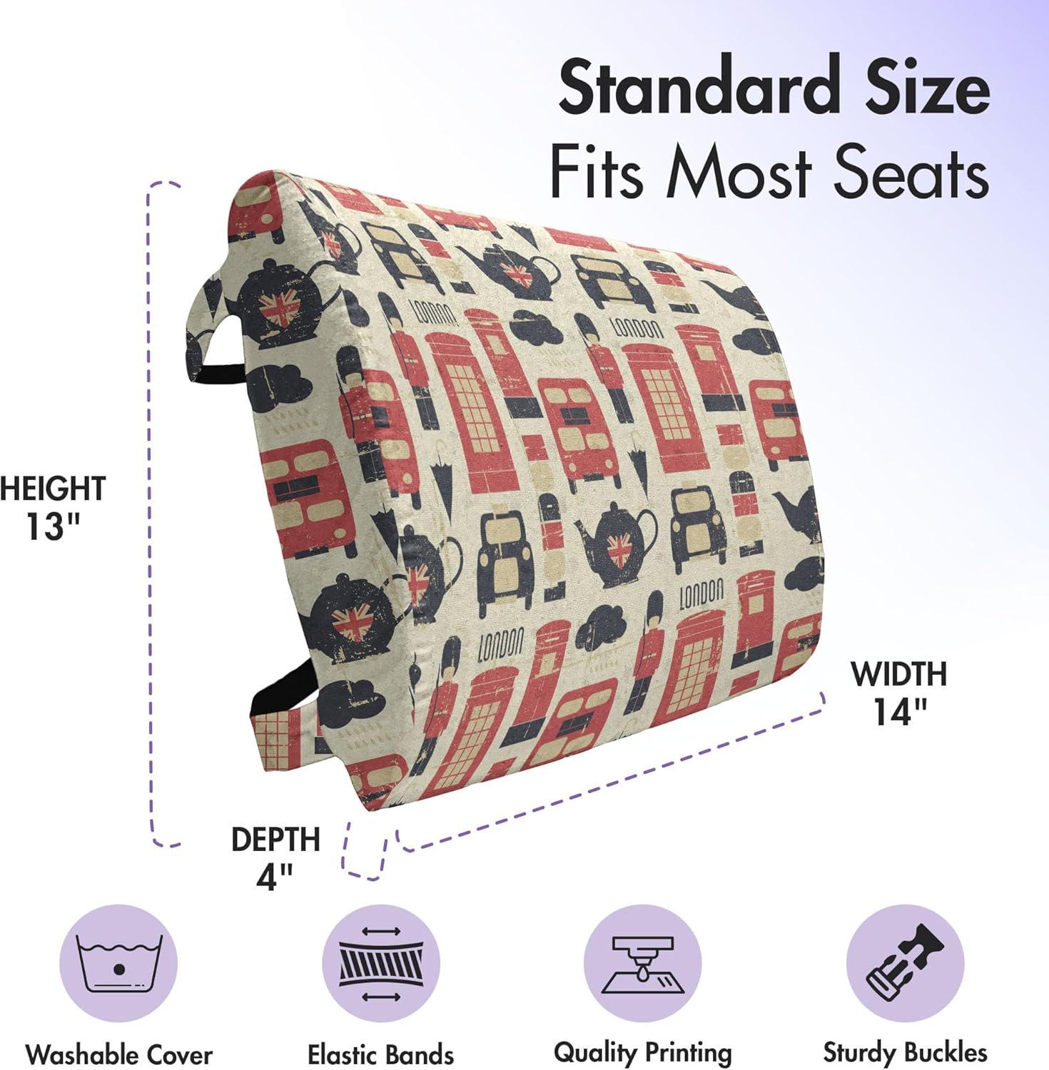 imageAmbesonne Eiffel Travel Pillow Neck Rest Romantic Valentines Day Eiffel Tower City of Love Doodle Style Heart Shapes Memory Foam Traveling Accessory for Airplane and Car 12 Maroon WhiteVermilion Cream Black