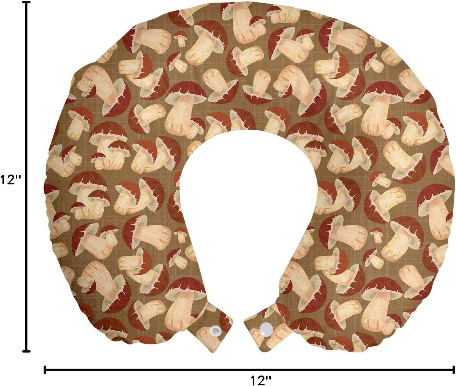 imageAmbesonne Eiffel Travel Pillow Neck Rest Romantic Valentines Day Eiffel Tower City of Love Doodle Style Heart Shapes Memory Foam Traveling Accessory for Airplane and Car 12 Maroon WhiteBeige Brown Cocoa