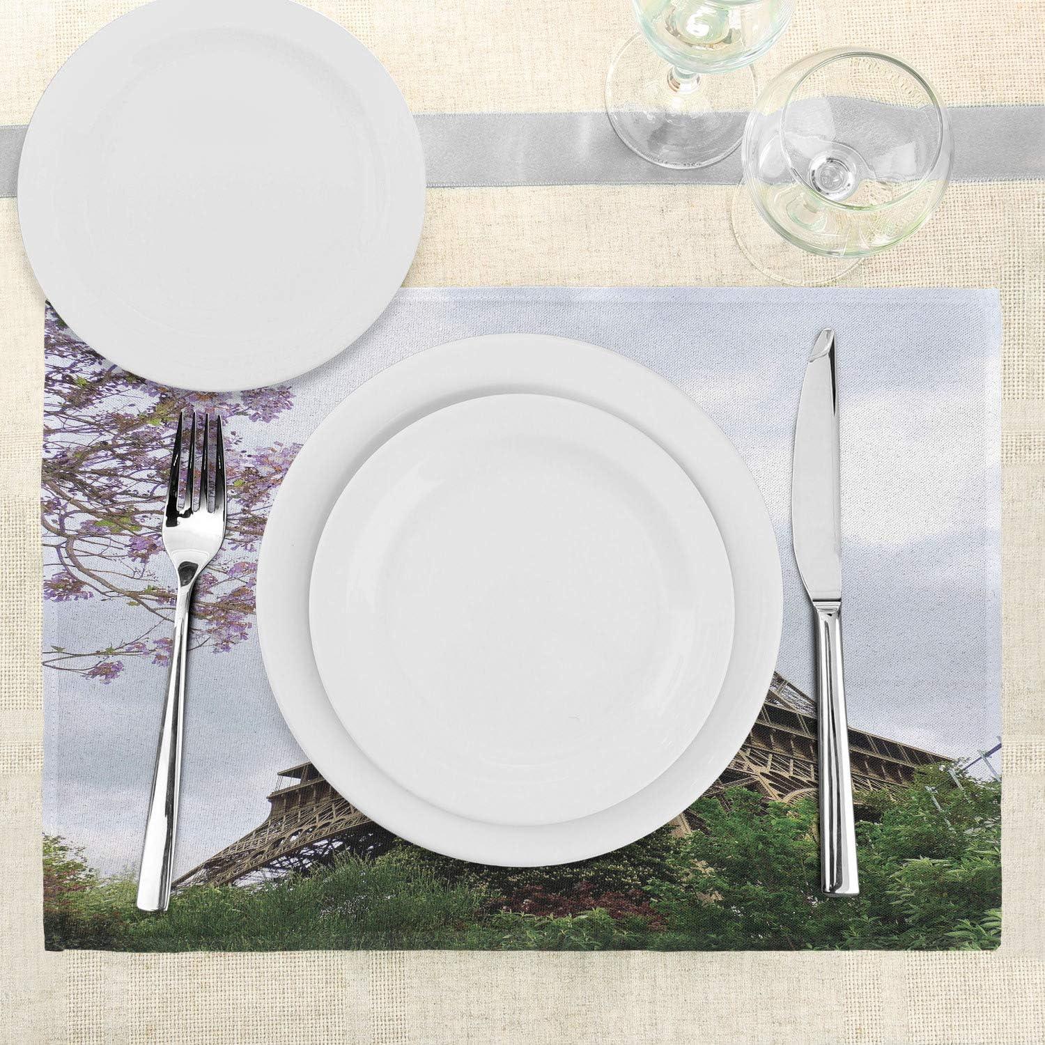 imageAmbesonne Feminine Place Mats Set of 4 Pattern with Red Lipstick Kiss Marks Woman Valentines Wedding Theme Illustration Washable Fabric Placemats for Dining Room Kitchen Table Decor White RedGray Green