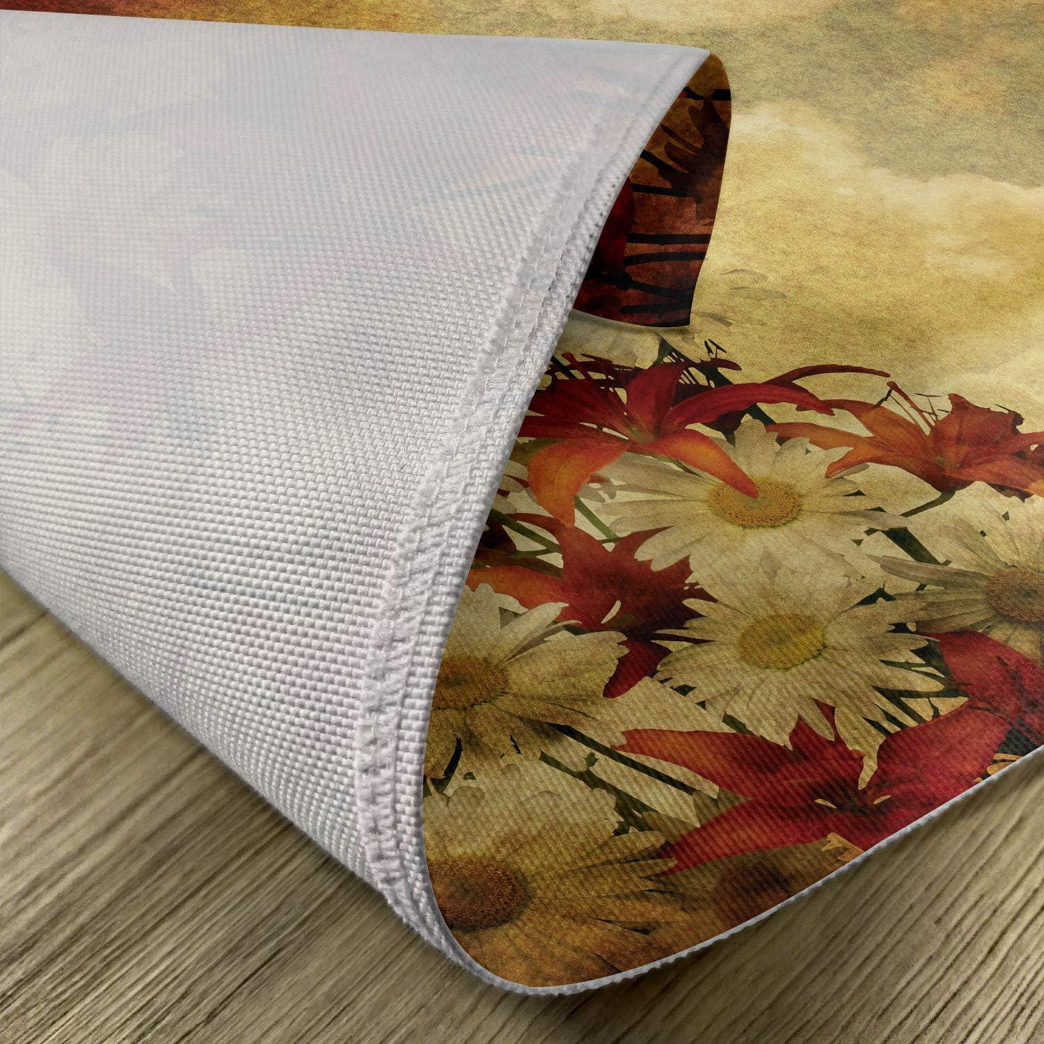 imageAmbesonne Feminine Place Mats Set of 4 Pattern with Red Lipstick Kiss Marks Woman Valentines Wedding Theme Illustration Washable Fabric Placemats for Dining Room Kitchen Table Decor White RedTan Orange
