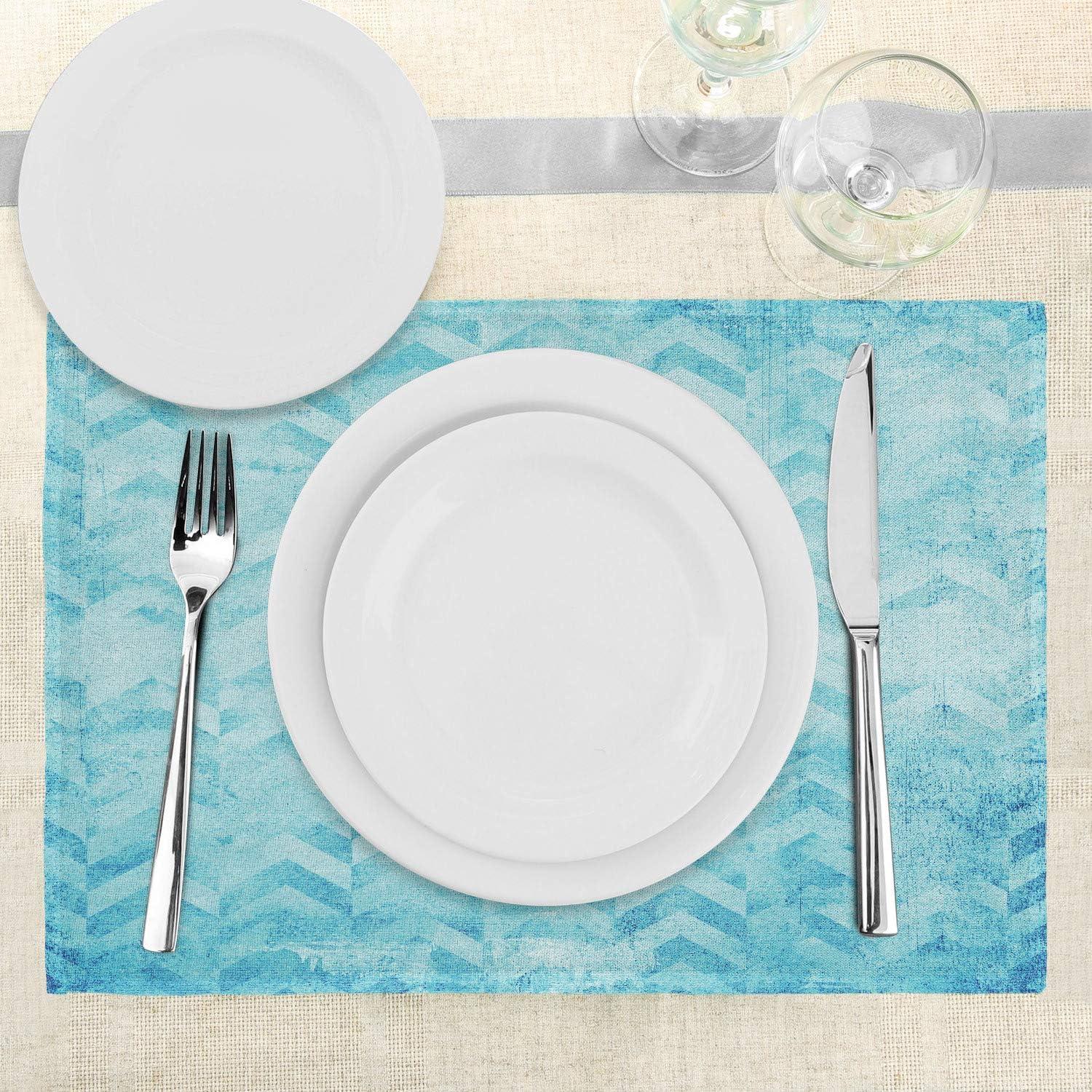 imageAmbesonne Feminine Place Mats Set of 4 Pattern with Red Lipstick Kiss Marks Woman Valentines Wedding Theme Illustration Washable Fabric Placemats for Dining Room Kitchen Table Decor White RedTurquoise