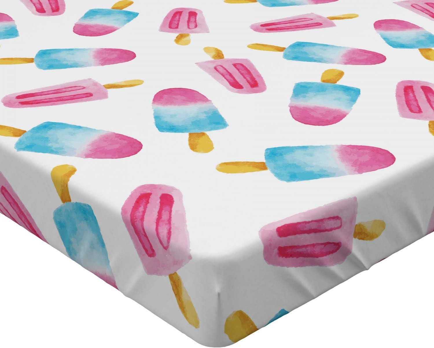 imageAmbesonne Floral Art Fitted Sheet Set Modern Scandi Flowers Leaves on Tartan Plaid Back Butterfly Valentine 2 Pack Comfortable Bedding AllRound Elastic Pocket Twin Size Blush White Grey PinkBlue Yellow