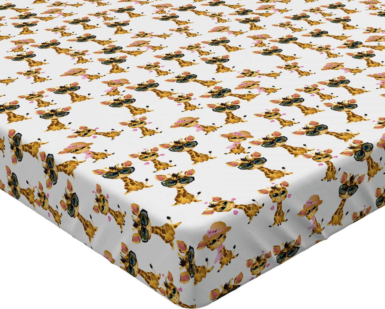 imageAmbesonne Floral Art Fitted Sheet Set Modern Scandi Flowers Leaves on Tartan Plaid Back Butterfly Valentine 2 Pack Comfortable Bedding AllRound Elastic Pocket Twin Size Blush White Grey PinkBrown Yellow