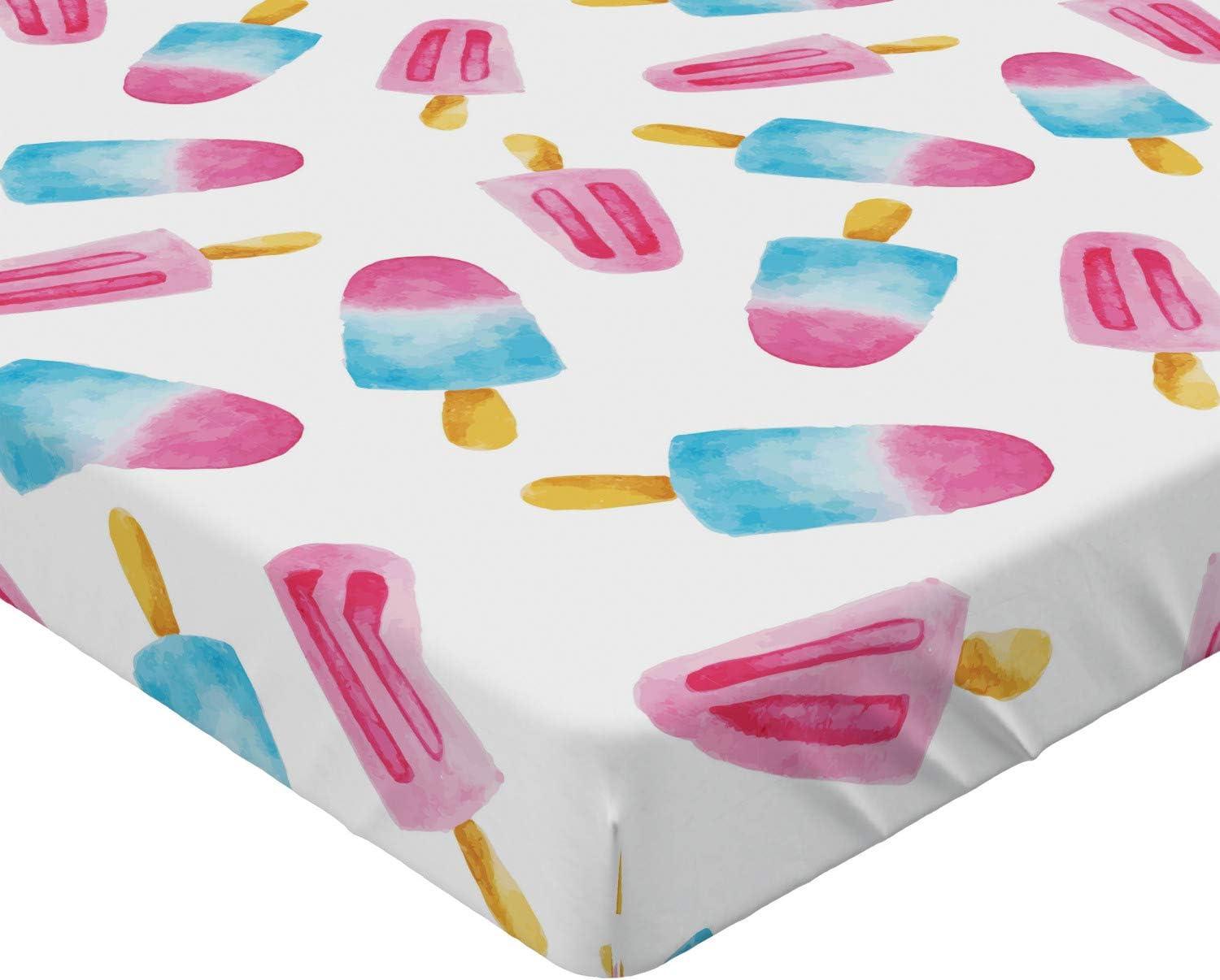 imageAmbesonne Floral Art Fitted Sheet Set Modern Scandi Flowers Leaves on Tartan Plaid Back Butterfly Valentine 2 Pack Comfortable Bedding AllRound Elastic Pocket Twin Size Blush White Grey PinkBlue Yellow