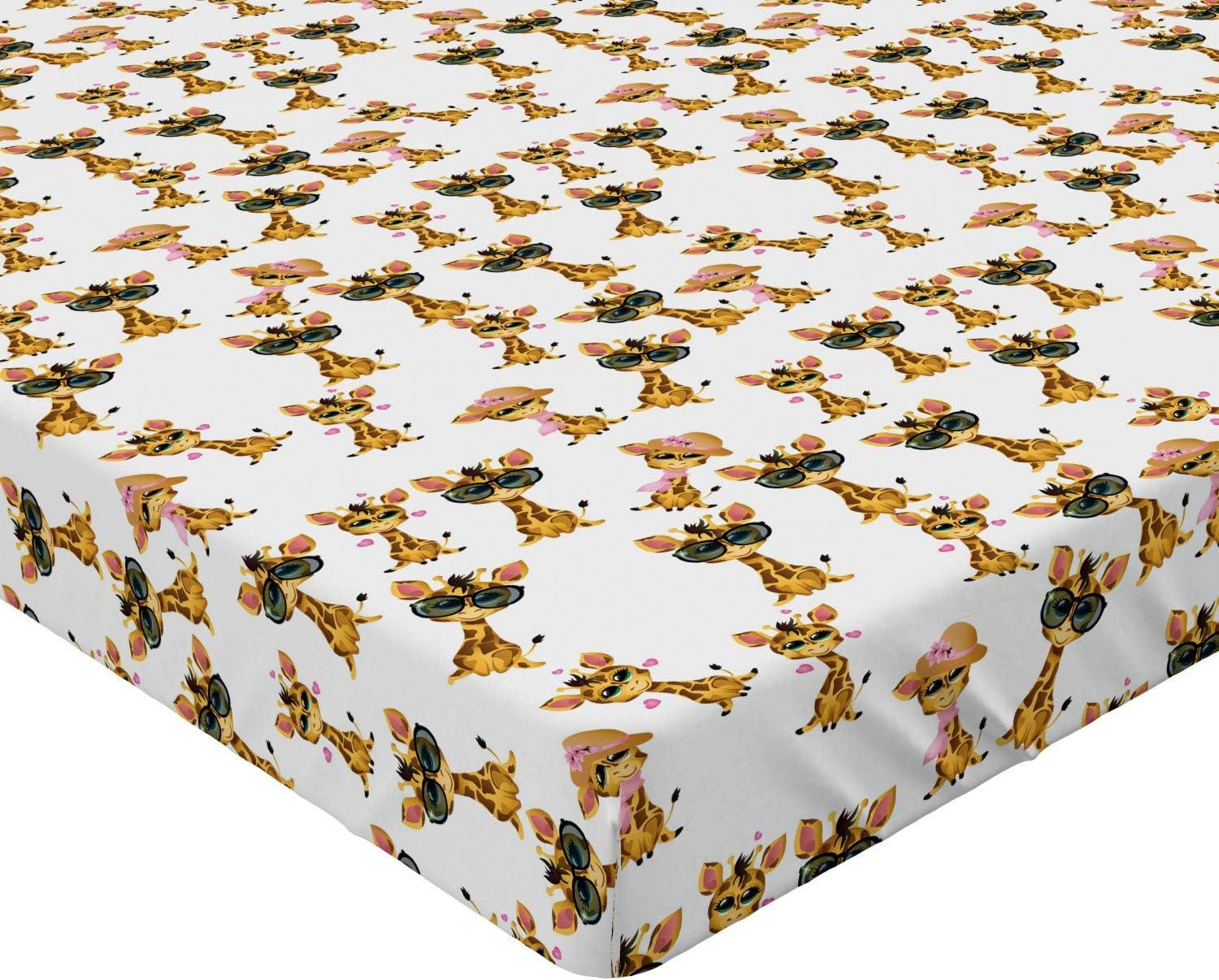 imageAmbesonne Floral Art Fitted Sheet Set Modern Scandi Flowers Leaves on Tartan Plaid Back Butterfly Valentine 2 Pack Comfortable Bedding AllRound Elastic Pocket Twin Size Blush White Grey PinkBrown Yellow