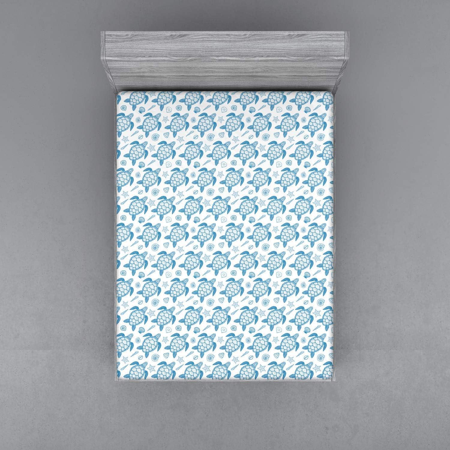 imageAmbesonne Floral Art Fitted Sheet Set Modern Scandi Flowers Leaves on Tartan Plaid Back Butterfly Valentine 2 Pack Comfortable Bedding AllRound Elastic Pocket Twin Size Blush White Grey PinkWhite and Blue
