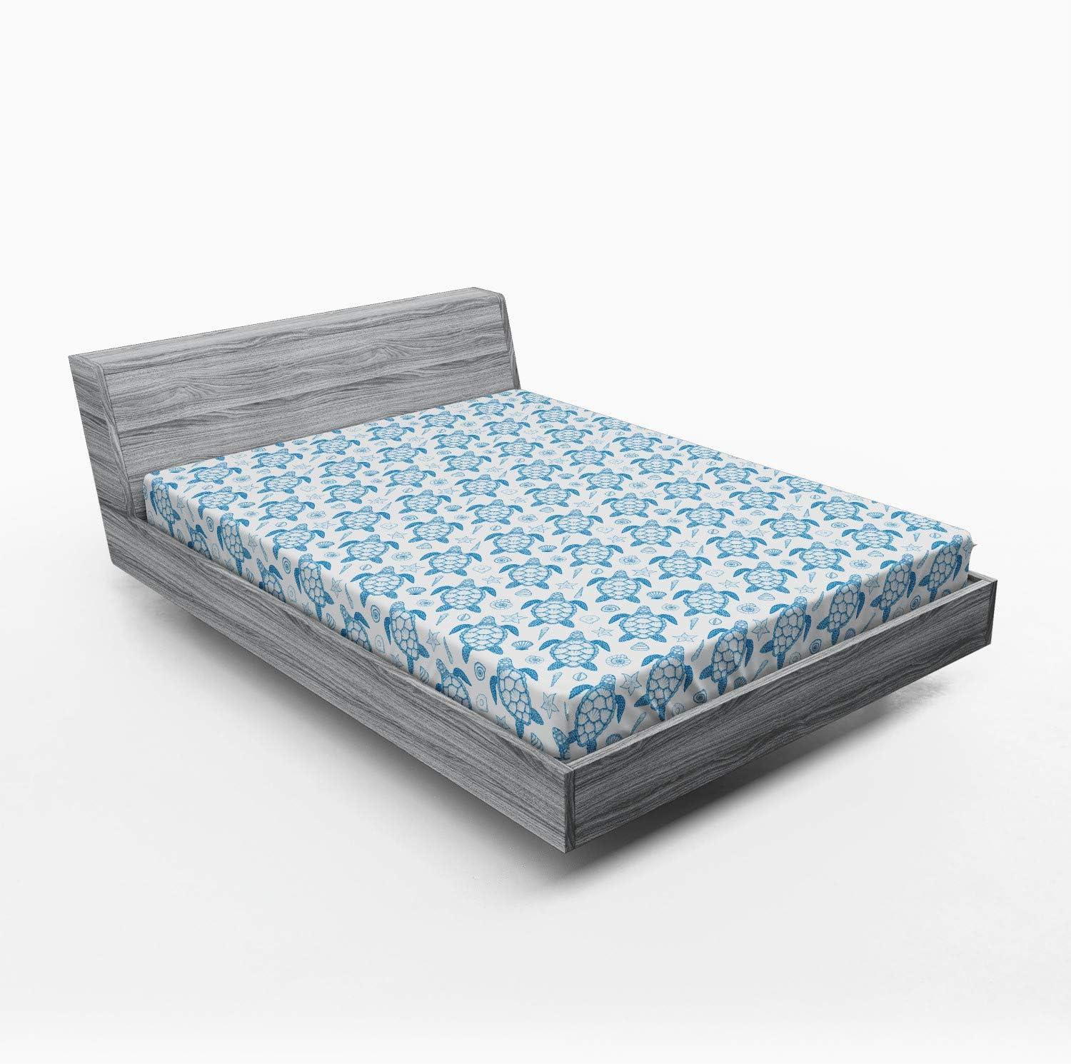 imageAmbesonne Floral Art Fitted Sheet Set Modern Scandi Flowers Leaves on Tartan Plaid Back Butterfly Valentine 2 Pack Comfortable Bedding AllRound Elastic Pocket Twin Size Blush White Grey PinkWhite and Blue