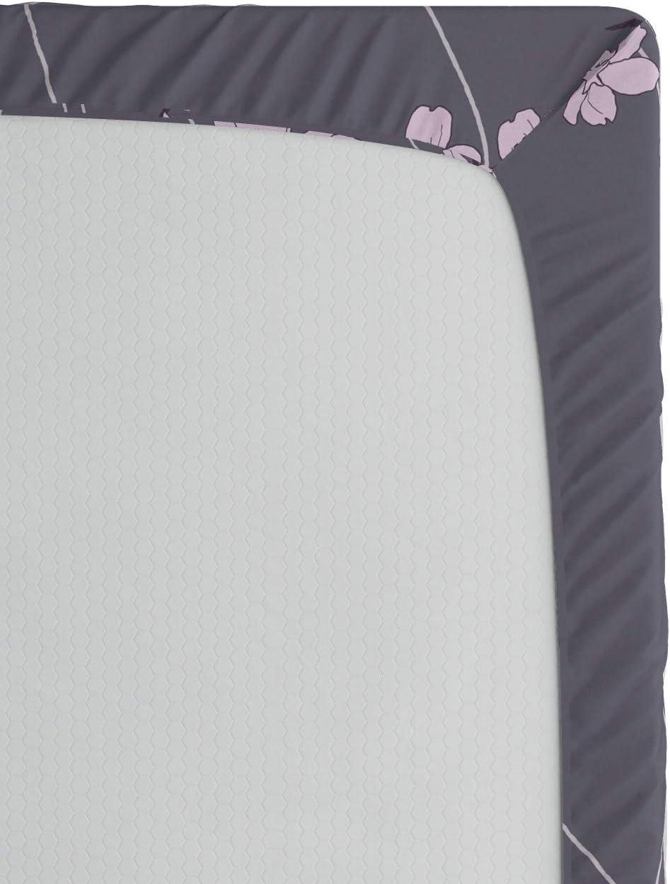 imageAmbesonne Floral Art Fitted Sheet Set Modern Scandi Flowers Leaves on Tartan Plaid Back Butterfly Valentine 2 Pack Comfortable Bedding AllRound Elastic Pocket Twin Size Blush White Grey PinkPink