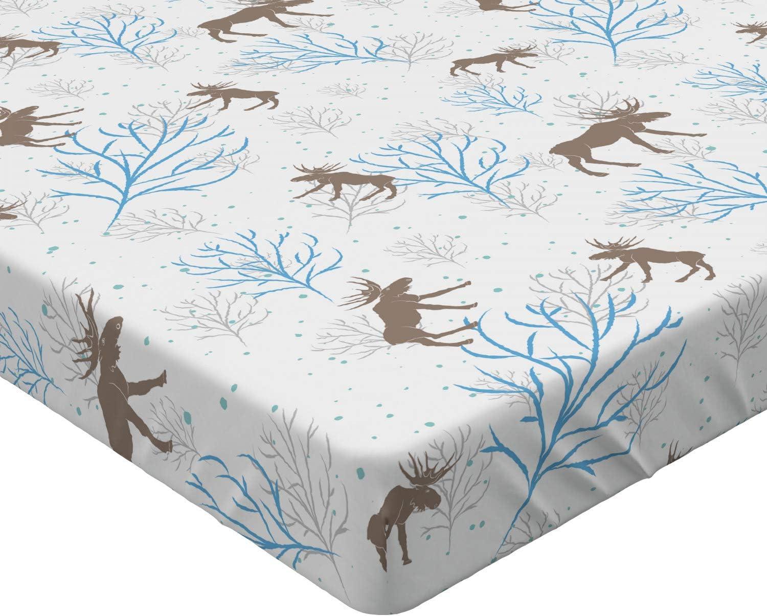 imageAmbesonne Floral Art Fitted Sheet Set Modern Scandi Flowers Leaves on Tartan Plaid Back Butterfly Valentine 2 Pack Comfortable Bedding AllRound Elastic Pocket Twin Size Blush White Grey PinkBrown Blue