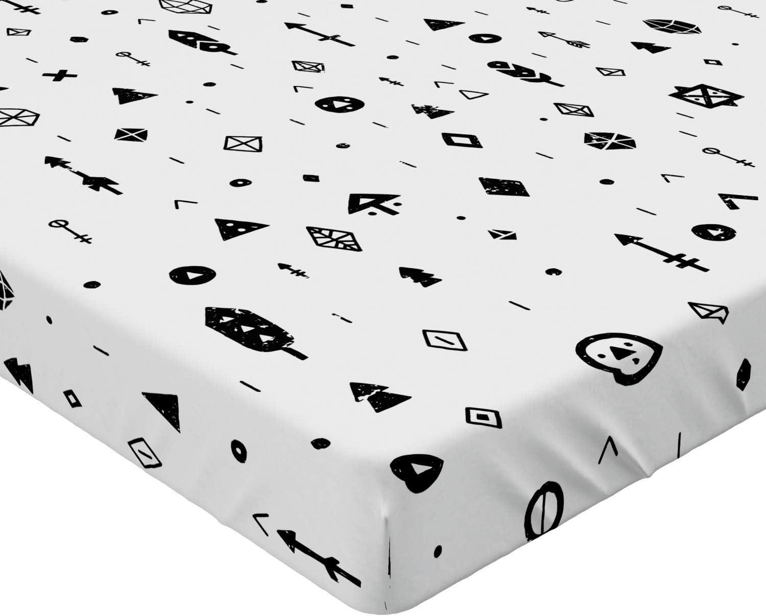 imageAmbesonne Floral Art Fitted Sheet Set Modern Scandi Flowers Leaves on Tartan Plaid Back Butterfly Valentine 2 Pack Comfortable Bedding AllRound Elastic Pocket Twin Size Blush White Grey PinkWhite Black