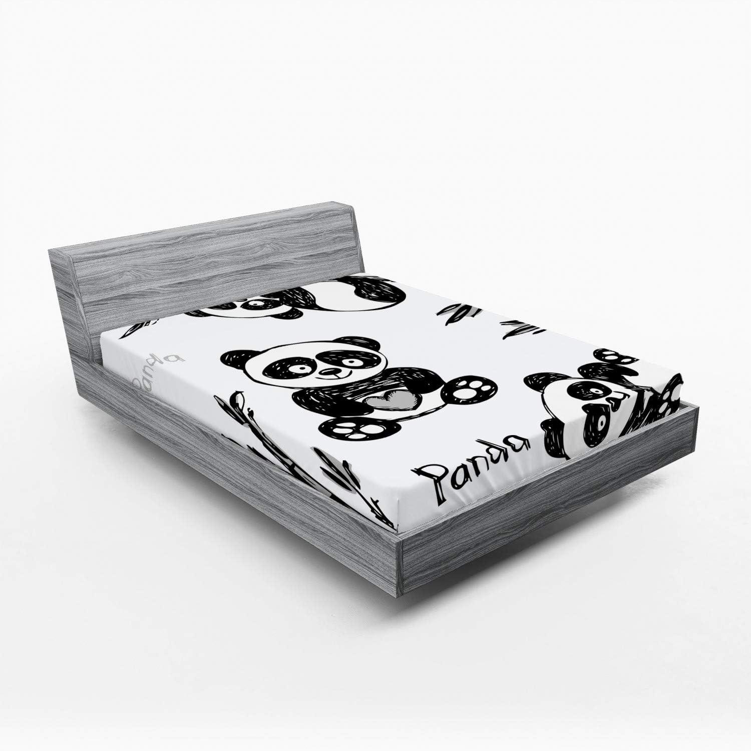 imageAmbesonne Floral Art Fitted Sheet Set Modern Scandi Flowers Leaves on Tartan Plaid Back Butterfly Valentine 2 Pack Comfortable Bedding AllRound Elastic Pocket Twin Size Blush White Grey PinkWhite Dark Charcoal