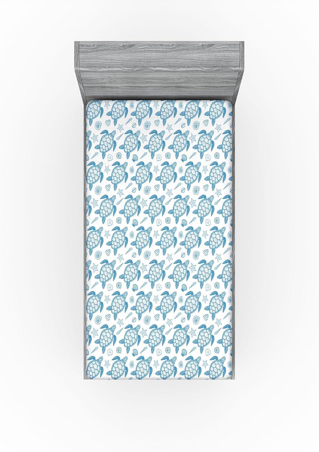 imageAmbesonne Floral Art Fitted Sheet Set Modern Scandi Flowers Leaves on Tartan Plaid Back Butterfly Valentine 2 Pack Comfortable Bedding AllRound Elastic Pocket Twin Size Blush White Grey PinkWhite and Blue