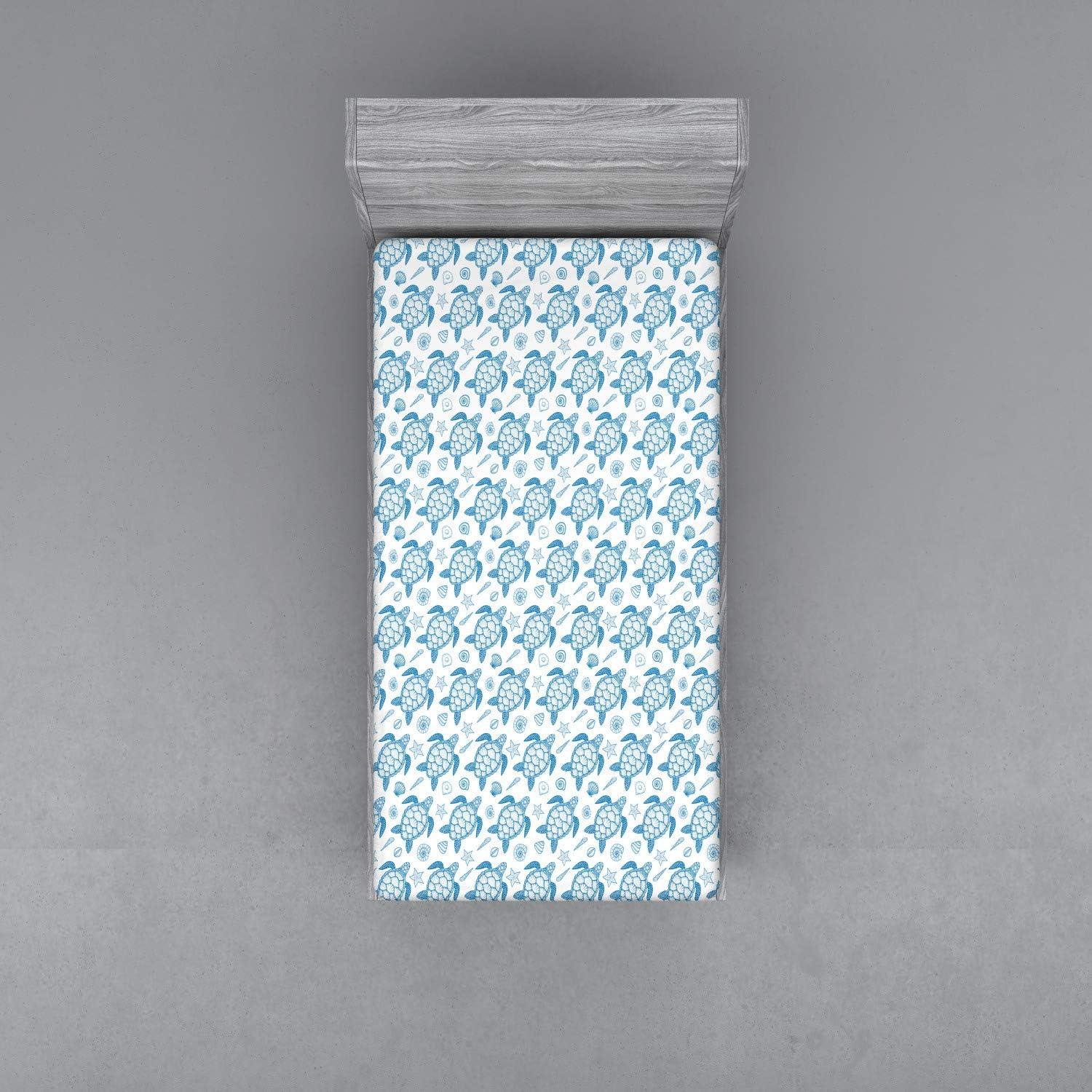 imageAmbesonne Floral Art Fitted Sheet Set Modern Scandi Flowers Leaves on Tartan Plaid Back Butterfly Valentine 2 Pack Comfortable Bedding AllRound Elastic Pocket Twin Size Blush White Grey PinkWhite and Blue